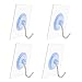 Nicedec 22 Pounds (Max) Nail Free Wall Hooks for Home and Kitchen, 4-Pack Transparent Super Heavy Duty Hook Ceiling Hook, Waterproof and Oilproof (Square) [Not Recommended for Painted Wall]