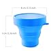 Menstrual Cup Sterilizer Cleaner, LUCKY CLOVER Collapsible Silicone Cup Foldable Sterilizing Cup for Menstrual Cups and Storing Your Diva Cup - Foldable for Travel(Blue)