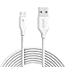 Anker Powerline Micro USB (10ft) - Charging Cable, with Aramid Fiber and 5000+ Bend Lifespan for Samsung, Nexus, LG, Motorola, Android Smartphones and More (White)