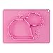 Baby Feeding Mat, BliGli Toddlers Silicone Placemat, Non-Slip Baby Plates for Kids, Dishwasher/Microwave Oven Safe, Fits Most High Chair Trays, Perfect for Dinners Out and Travel. (Pink-Small Whale)