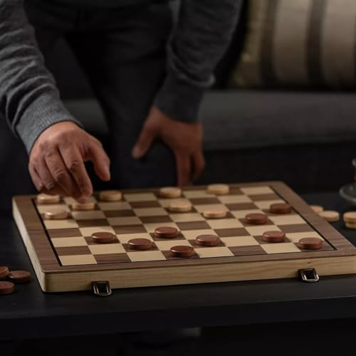 YUHOHO Juego De Ajedrez Y Damas Magnético 39x39cm,Tablero Plegable,Interesantes Juegos de Estrategia Que mejoran el Pensamiento lógico y Las Habilidades de Pensamiento Independiente
