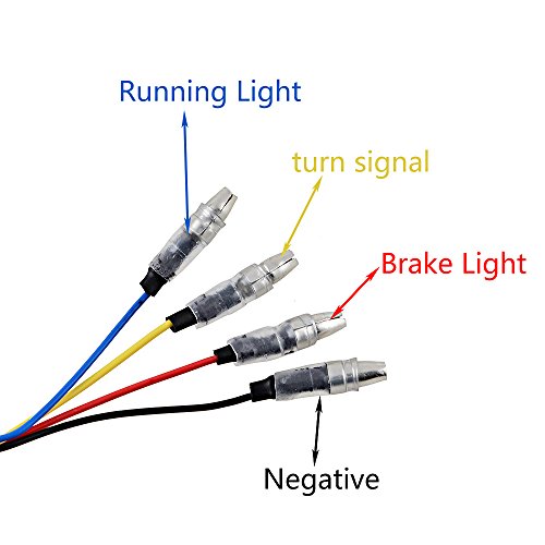 image for Anzio 4X Universal Motorcycle Integrated Red Amber LED Turn Signal Run
