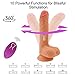 Realistic Dildo with 10 Strong Vibration 360°Swirling Motion for Women, PALOQUETH Dual Density Vibrating Toy Vibrator with Wireless Remote Strong Suction Cup for Beginners Experienced Anal Play