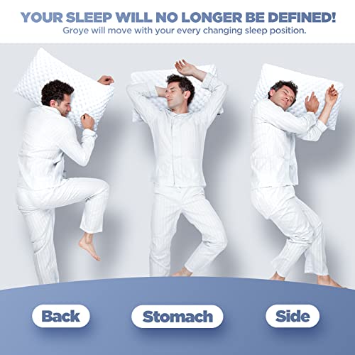 Groye Cooling Shredded Memory Foam Pillow with Gel Particles