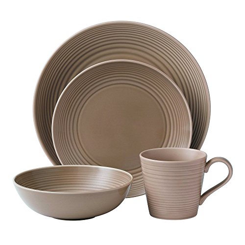 Gordon Ramsay Royal Doulton Maze 4-Piece Dinnerware Set, Taupe