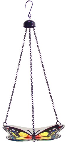 Continental Art Center CAC2610320A Hanging Blue Butterfly Bird Feeder with Chains, 9 by 7-Inch