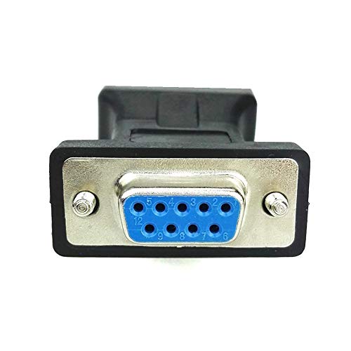 DB9 RS232 Female Port to RJ45 Female Connector Network Adapter, DB9 Serial Port Extender to LAN CAT5 CAT6 RJ45 Network Ethernet Cable Adapter