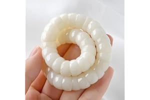 ZEZUT Natural Bodhi Seeds Beaded Bracelets, Fidget Toy for Effectively Alleviate Anxiety and Stress, Protection Healing Bodhi Bracelet, Addictive Fidget Toy Bracelet for Women Men with Gift Box(Ivory White)