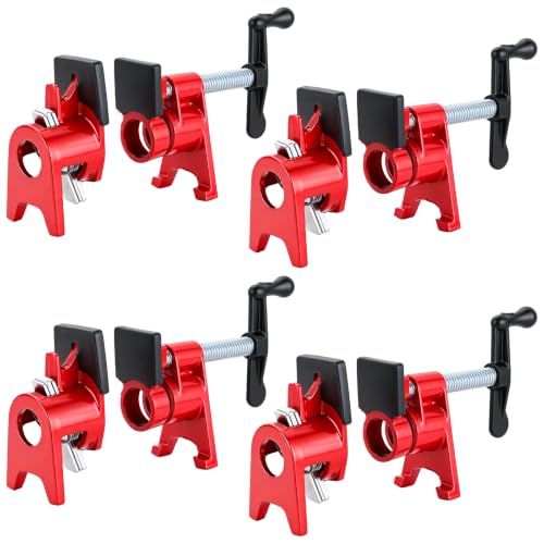 4 Pack 3/4" Wood Gluing Pipe Clamp Set with Foot and Protective