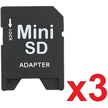 [3 Pack] eTECH Collection MiniSD / MiniSDHC to SD / SDHC Memory Card Adapter -- Support SanDisk Kingston 1GB 2GB 4GB Mini SD / Mini SDHC (Adapter Only, Memory Card NOT included)
