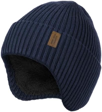 BASSDASH Soft Fleece 2-in-1 Hat with Ski Mask Ear Flap Ice 