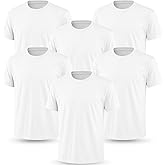 6-Pack Bulk Men’s T-Shirts – Soft Pre-Shrunk Premium Cotton, Short Sleeves, Reinforced Collar, Crew Neck, Casual Fit