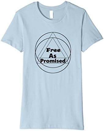 Womens Free as Promised Recovery AA NA themed T-Shirt XL Baby Blue
