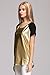 Summer Casual Punk Gold Black Colorblocking Metallic O-neck T-shirt Blouse Top L