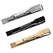 3 Pc Mens Tie Bar Pinch Clip Set for Regular Ties 2.1 Inch, Silver-Tone, Black, Gold-tone