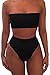 Huiyuzhi Women's Strap Wrap Tube Top High Waist Bikini Set Bathing Swimsuit