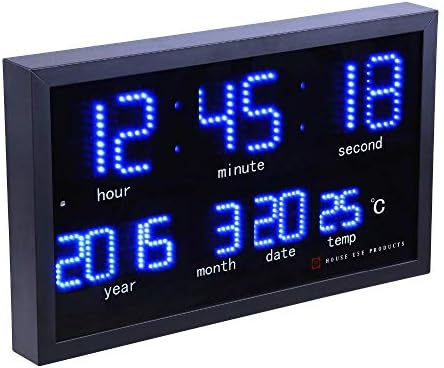 WANGZZZ Dot matrix led digital large wall clock Living room modern decoration electronic led calendar clock Home thermometer clock