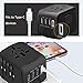 Travel Adapter, HAOZI Universal Travel Adapter - 3 USB + 1 Type C in One Travel Charger with UK/US/AUS/EU Plugs and Socket, International Power Adapter Wall Charger (Black)