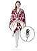 Beautyrest Reversible Faux Sherpa to Fleece Electric Wrap Poncho Blanket Shawl Wearable, Auto Shut Off, Virtually Zero EMF, Multi Heat Setting, UL Certified, Machine Washable, Red Plaid 50