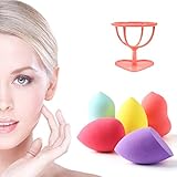 Makeup Blender Sponge Beauty Blending egg 5 Pcs + Sponges Holder - Flawless Foundation Premium Eye Face Tool Puff Cosmetics for Powder Concealer Cream Complexion Liquid Applicator Latex Free