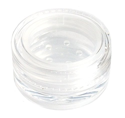 3mL CLEAR THICK WALL Empty SMALL PLASTIC SIFTER JAR for Makeup/Balm/Glitter (6 Sifter Jars)