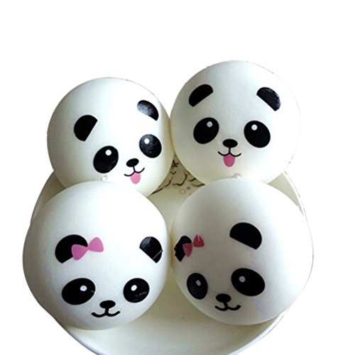 Coscosx mini panda bun bread keychains charms strap for…