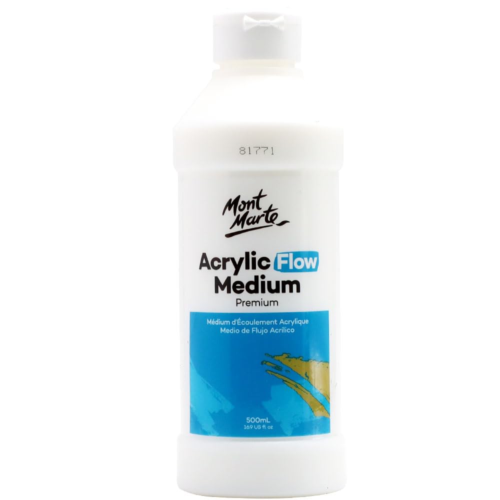 MONT MARTE Premium Acrylic Flow Medium 500ml (16.9oz), Suitable for Pouring Art