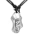 exoticdream Elder Futhark Rune Runic Magic Charm Talisman Amulet Viking Norse Pewter Pendant + Adjustable Cord (Wealth (Fehu))