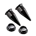 PiercingJ Unisex Pair 2 in 1 Stainless Steel Taper Piercing Ear Tunnel Stretcher Expander 8G 6G 4G 2G 0G 00G Gauge Black