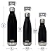 MIRA Stainless Steel Vacuum Insulated Water Bottle | Leak-Proof Double Walled Cola Shape Bottle | Keeps Drinks Cold for 24 Hours & Hot for 12 Hours (Black Shiny, 25 oz)