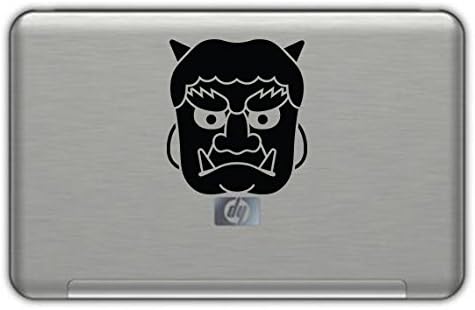 JAPANESE MASK vinyl car STICKER 4"x5" BLACK Free Shipping otaku kokeshi oni noh daruma kabuki jdm drift Decal
