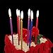IronBuddy 24 Count Cake Candles Long Thin Cake Candles Metallic Birthday Candles in Holders for Party Wedding Birthday Cake Decorations (Multi Color)