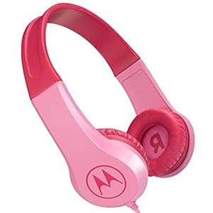 Motorola SQUADS200PN Squads 200 Kids Wired Headphones with Anti-Allergic Cushion Pads | Pink