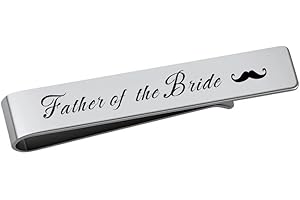 Father of The Groom Wedding Tie Clip for Dad In Law Neck Ties Clips for Men Step Dad Necktie Clip for Fathers of The Groom Gi