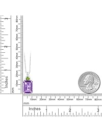 Colgante de oro blanco de 10 quilates de peridoto verde amatista de 7,26 quilates con corte esmeralda