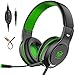 Pobon Gaming Headset for Xbox One / PS4 / Nintendo Switch/Mac/PC/Smart Phones/iPad, Noise Canceling Bass Surround Sound 3.5mm Jack Over-Ear Game Headphones with Mic (Green)thumb 1
