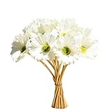 Mandy's 12pcs White Fake Flowers Artificial Gerbera