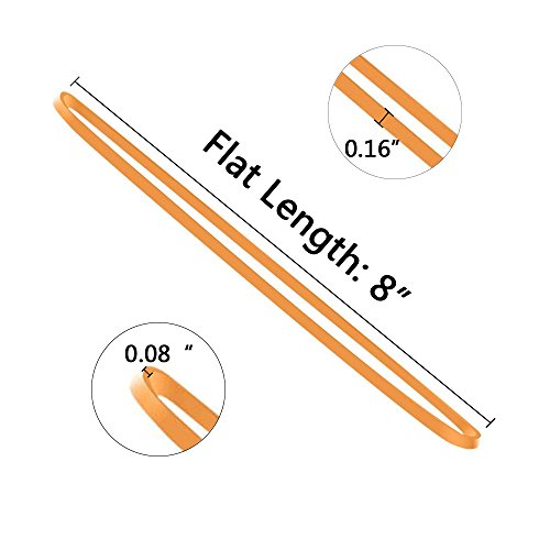 Weoxpr 100 Pcs 8" Large Rubber Bands Trash Can Band Elastic Bands for Office Supply, Trash Can, File Folders, Cat Litter Box