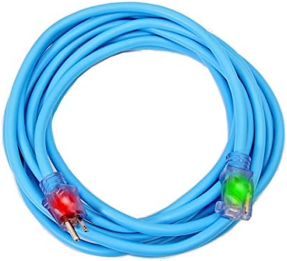 20' Sub Zero SJEOW Lighted Blue Electric Extension Cord Cold Weather