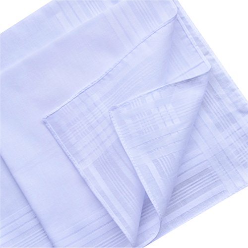 BonjourMrsMr Solid Mens Fashion White 100% Contton Hankerchifs Hanky