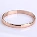 Jusnova Womens Mens Stainless Steel Bracelet Plain Polished Finish Cuff Bangle 7.3 Inches Rose Gold Color