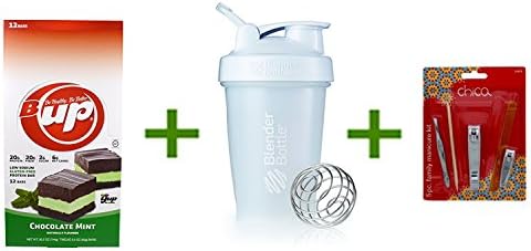 YUP, B Up Protein Bar, Chocolate Mint, 12 Bars, 2.2 oz (62 g) Each, Shaker Bottle Assorted Colors 20 oz