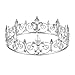 Eseres Silver Crown for Men Kings Crowns Full Round Fleur De Lis Prom King Crown for Birthday