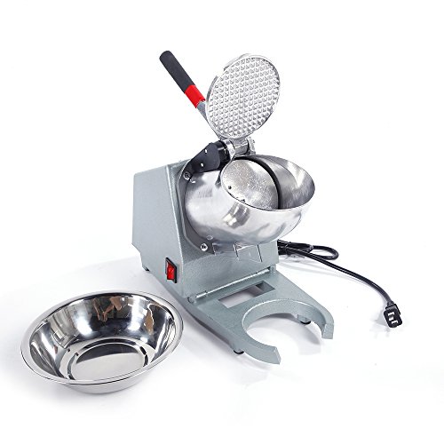 Olymstore Portable Electric Ice Shaver, Commercial Industrial Quality Crushed Ice Maker Stainless Steel Blade Snow Cone Maker Shaving Crusher Machine, 65 kg Per Hour - Single Blade Silver