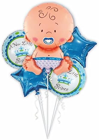 Mcolour Balloon 5Pcs Combination A New Little Prince Welcome Baby Supershape Balloons