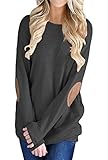 HUUSA Womens Casual Long Sleeve Crewneck Blouse Tunic Sweatshirt Tops
