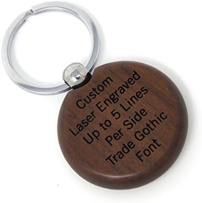Custom Engraved Circle Key Chain - Key Ring - Front & Back Engraved - Personalized (Walnut) - Innovative Surface Art