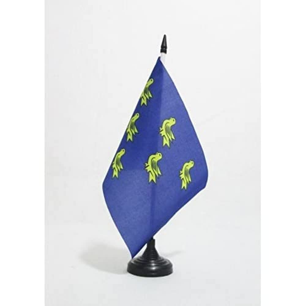 AZ FLAG Sussex county Table Flag 5'' x 8'' - Sussex county Office Decoration 100% Polyester 21 x 14 cm - Mini Desk Flag with Pole and Black Plastic Base