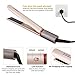 Professional Flat Iron for Hair Styling, Hair Straightener and Curler 2 in 1 Tourmaline Ceramic Plate Fast Heat up with Rotating Adjustable Temperature (250°F-450°F) for All Hair Types (1 Inch, Gold)thumb 3