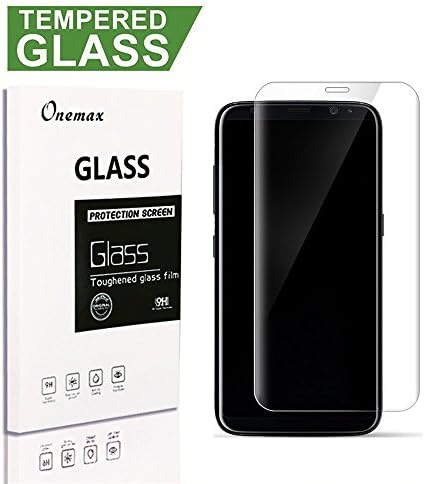 Onemax Samsung Galaxy S8 Tempered Glass Screen Protector, 9H 3D Curved Edge,Anti Fingerprint, Anti-scratch Easy Bubble-Free Installation for Galaxy S8 - Clear